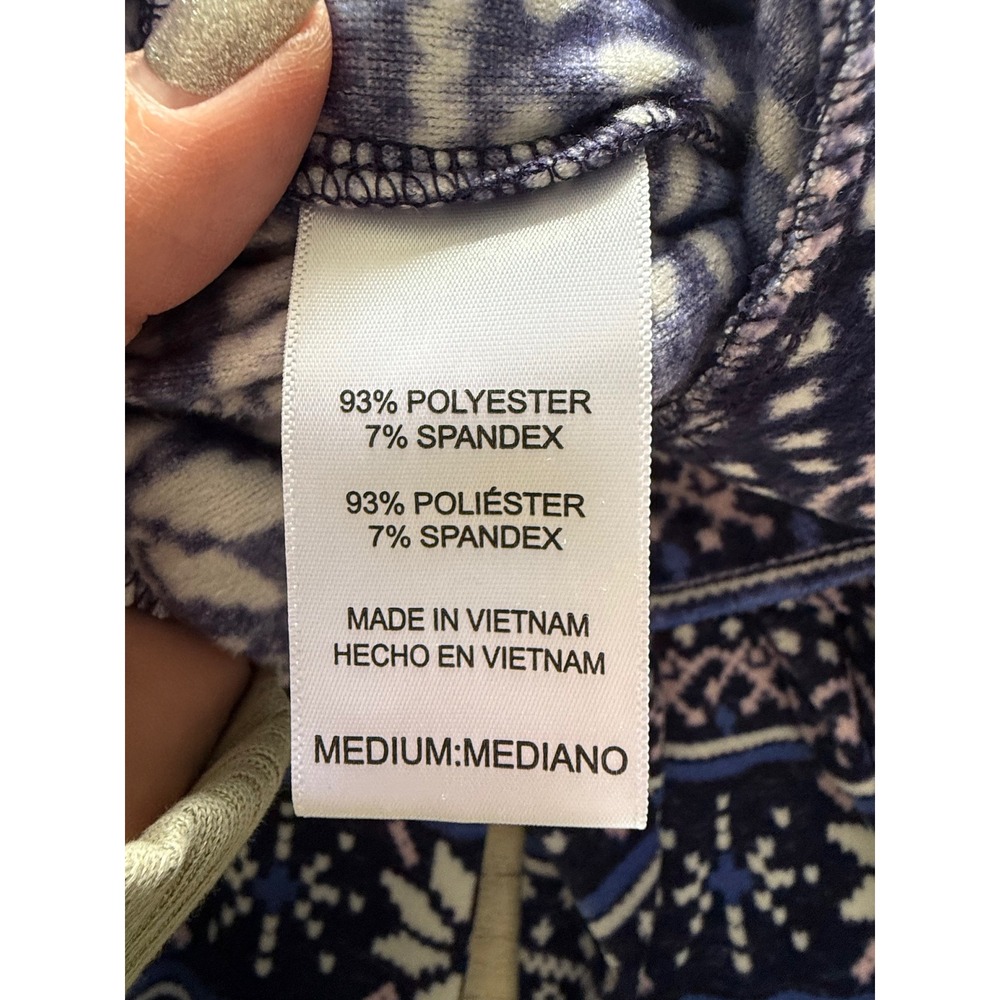 Nautica Womens Pajama Pants Snowflake Fair Isle Print Cozy Fleece Lounge M - Picture 5 of 8